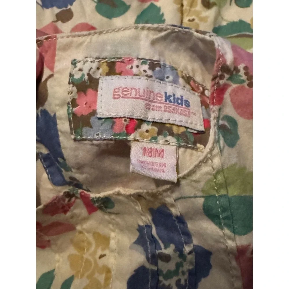 Genuine Kids from OshKosh Toddler Dress 18M Floral‎ Sleeveless Ruffle Hem Party